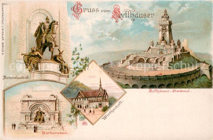 Kyffhaeuser Kyffhaeuser-Denkmal Barbarossa Reiterstandbild