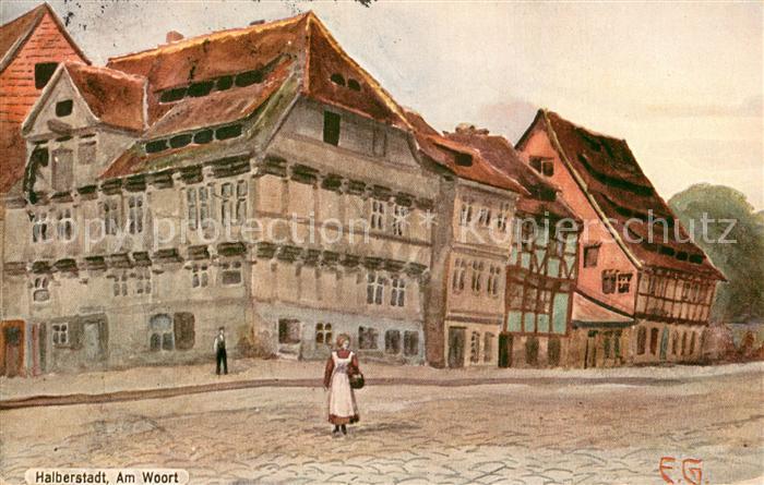 Halberstadt Am Woort Kuenstlerkarte E. G.