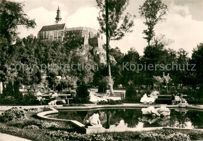 Nitra Slovakia Parkanlage m. Blick z. Schloss-Festung