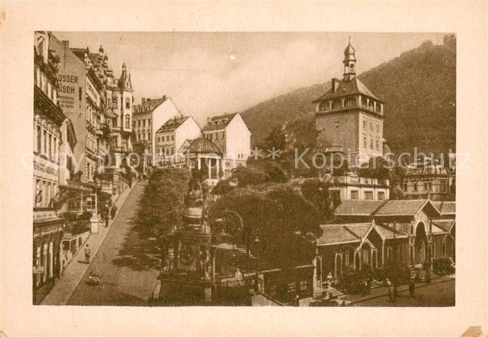 Karlsbad Eger Karlovy Vary Markt m. Aufgang z. Schlossberg