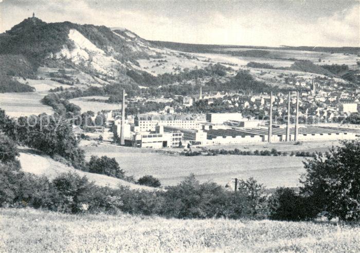 Kahla Thueringen Totalansicht Fabrik-Gebirge