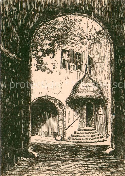 Weimar  Thueringen Rotes Schloss Zeichnung