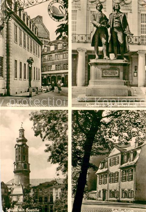 Weimar  Thueringen Goethehaus Goethe-u. Schillerdenkmal Schillerhaus Schloss m.