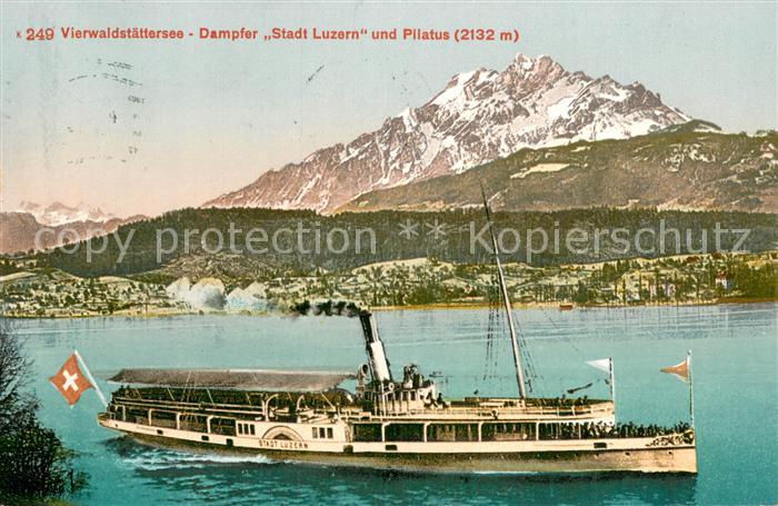 Dampfer Seitenrad Vierwaldstättersee STADT LUZERN Pillatu