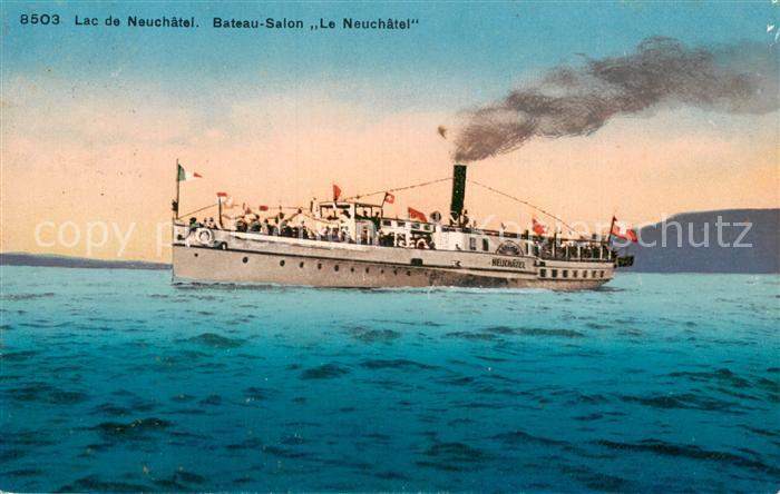 Dampfer Seitenrad Lac de Neuchatel Bateau Salon Le Neuchatel