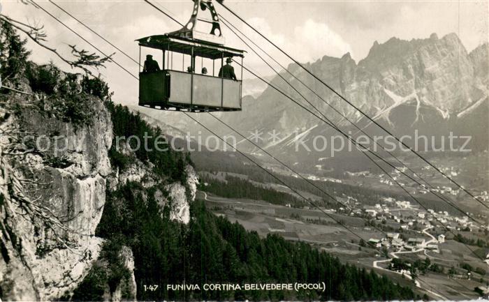 Seilbahn Cable-Car Telepherique Funivia Cortina Belvedere Pocol