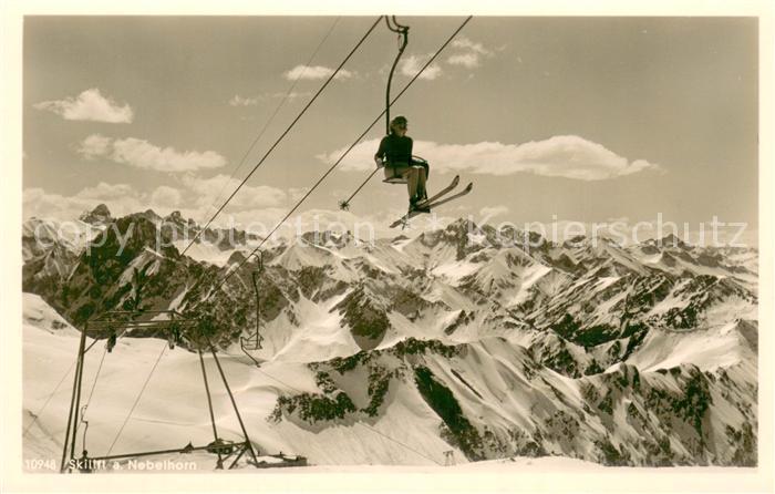 Sessellift Chairlift Telesiege Nebelhorn b. Oberstdorf i. bay. Allgaeu