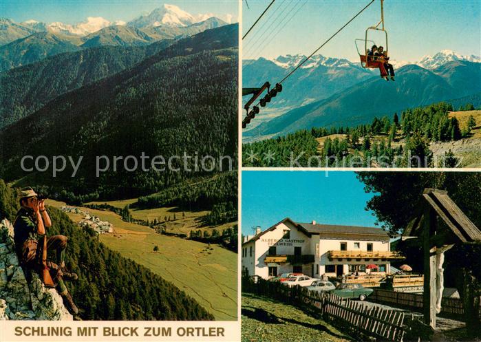 Sessellift Chairlift Telesiege Schlinig Ortler Gasthof Edelweiss