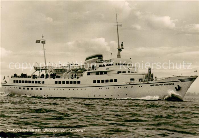 Dampfer Binnenschifffahrt Seebaederdienstschiff Wappen von Hamburg