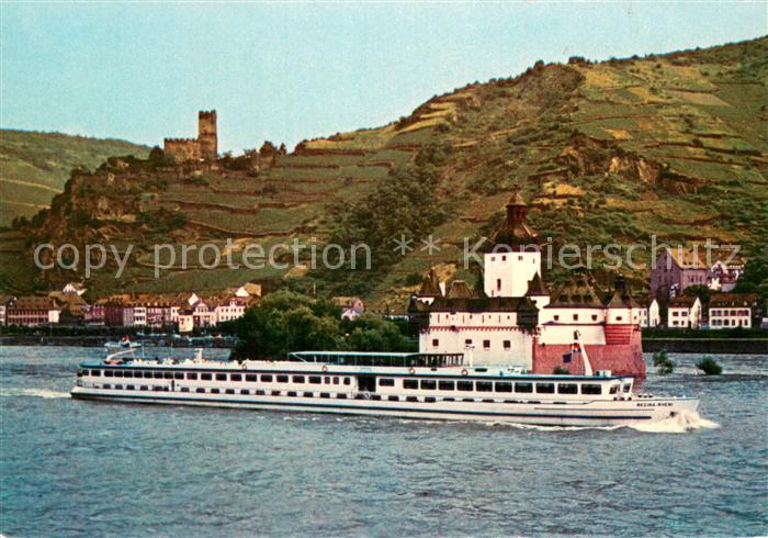 Dampfer Binnenschifffahrt Regina Rhein an der Pfalz bei Kaub