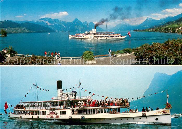 Dampfer Seitenrad Unterwalden Vierwaldstaettersee