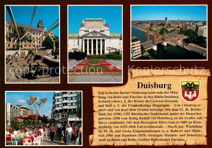 Chronik-AK Duisburg Rathaus Koenigstrasse Stadttheater