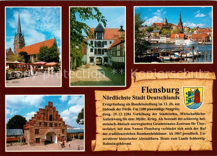 Chronik-AK Flensburg Nikolaikirche Nordertor