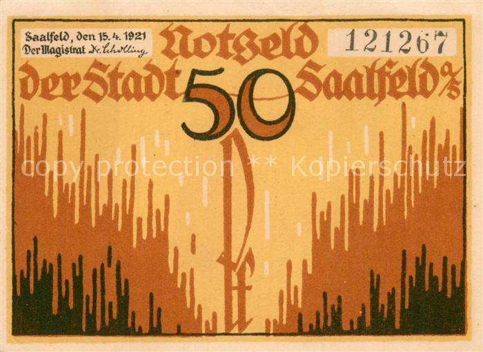 Saalfeld Saale 50 Pfennig Gutschein Burgruine Hoher Schwarm