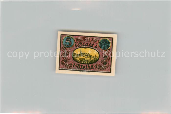 Weida Thueringen 5 Pfennig Gutschein Panorama Pulverturm