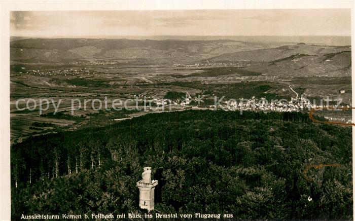 Kernen Remstal Aussichtsturm Kernen Fliegeraufnahme