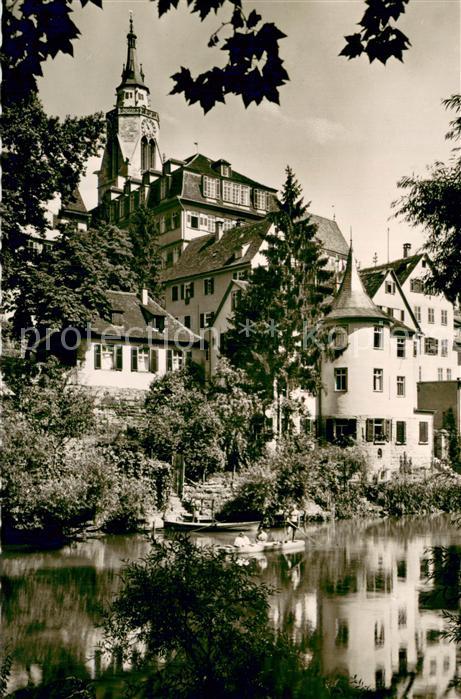 TueBINGEN BW Neckar mit Hoelderlinturm und Aller Aula