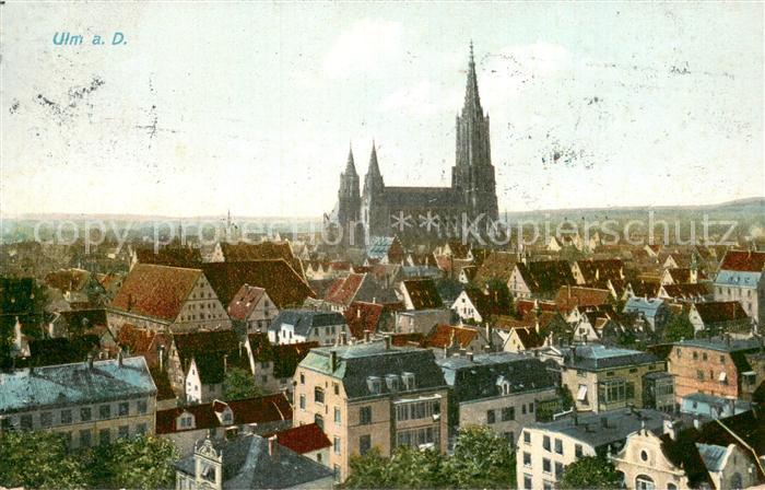 Ulm Donau Panorama mit Muenster