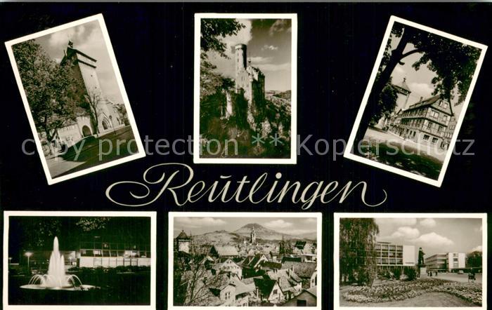 Reutlingen BW Kirche Burg Teilansichten Panorama