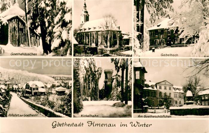Ilmenau Thueringen Goethehaeuschen Stadtkirche Gabelbach Abfahrt Kickelhahn Am G