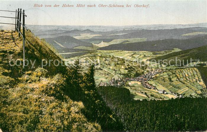 Oberschoenau Thueringen Blick von der Hohen Moest