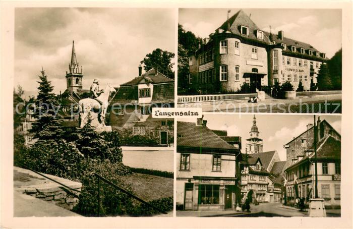 Langensalza Bad Kirche Reiterstandbild Schloss Strassenpartie