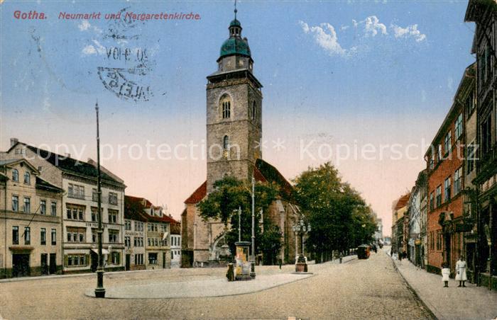 Gotha  Thueringen Neumarkt und Margaretenkirche