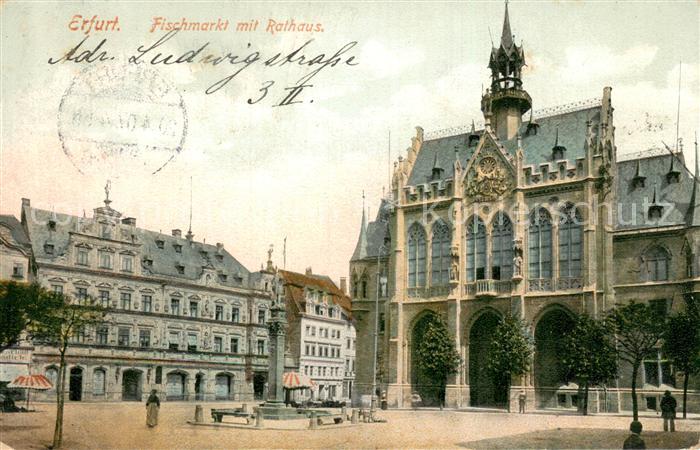 ERFURT CITY Fischmarkt mit Rathaus