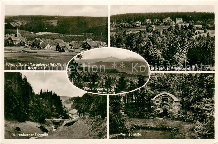 Masserberg Villenviertel Fehrenbacher Schweiz Blick vom Rennsteig Werraquelle