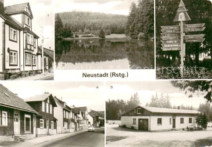 Neustadt Rennsteig FDGB Erholungsheim Ochsenbachteich Wegweiser Bahnhofstrasse W