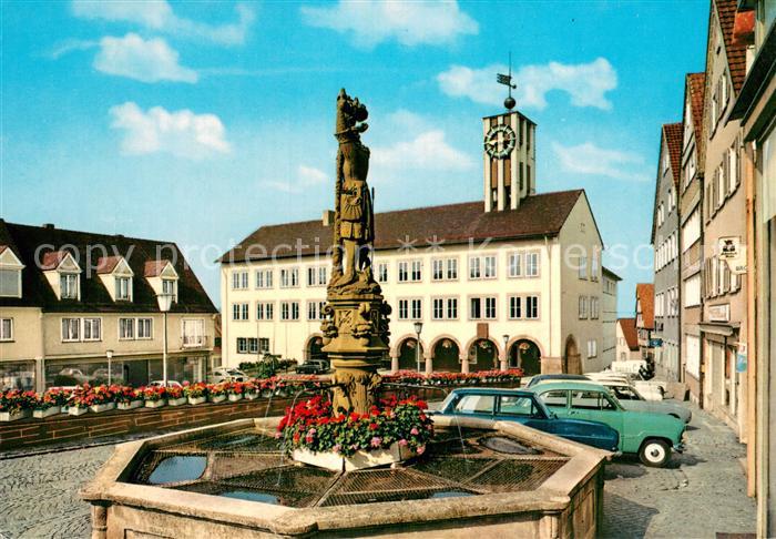Boeblingen Marktplatz mit Rathaus und Brunnen