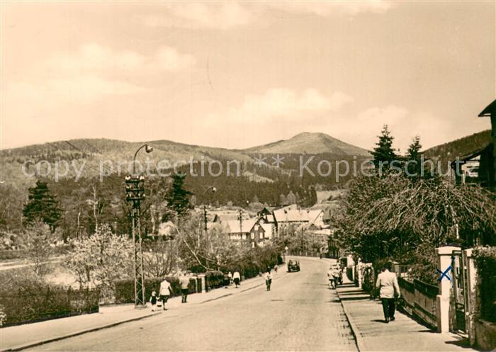 Zella-Mehlis Ernst Thaelmann Strasse mit Ruppbergblick