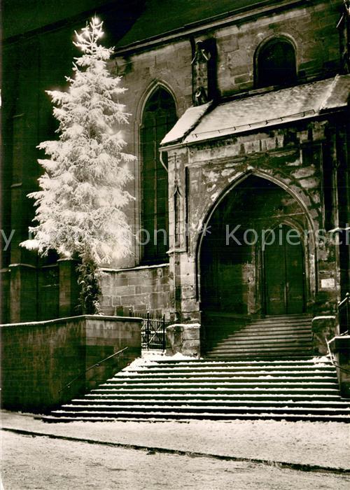 TueBINGEN BW Stadtkirche mit Weihnachtsbaum