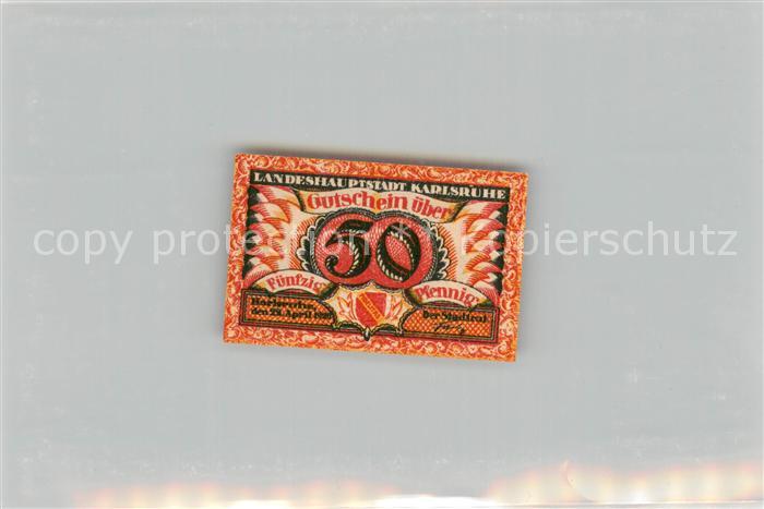 Karlsruhe Baden 50 Pfennig Schein