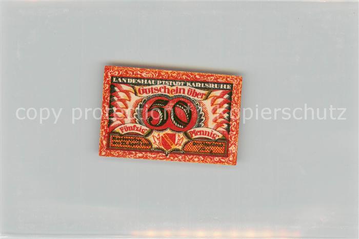 Karlsruhe Baden 50 Pfennig Schein
