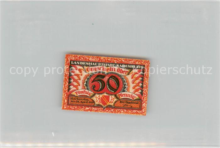 Karlsruhe Baden 50 Pfennig Schein