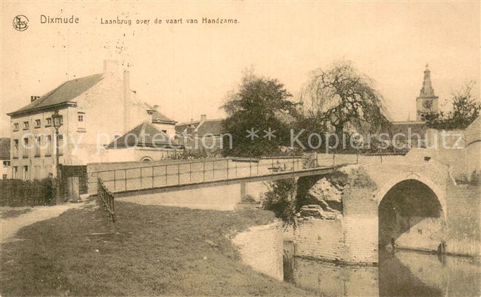 Dixmude Diksmuide Belgie Laanbrug over de vaart van Handzame