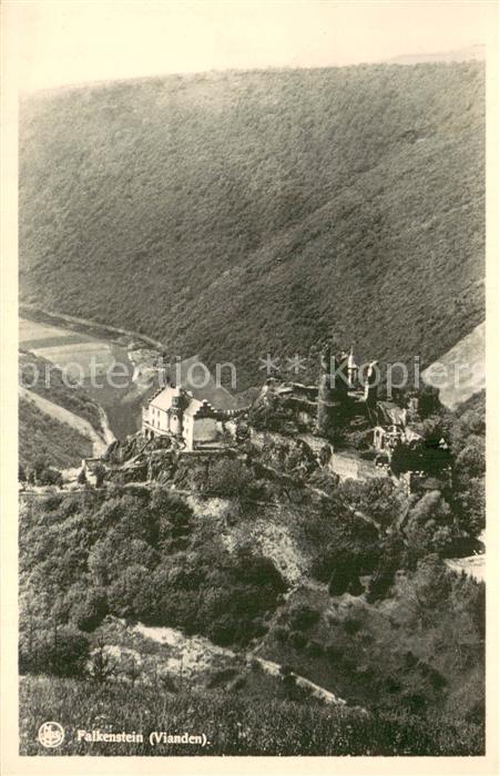 Vianden Luxembourg Burg Falkenstein Fliegeraufnahme