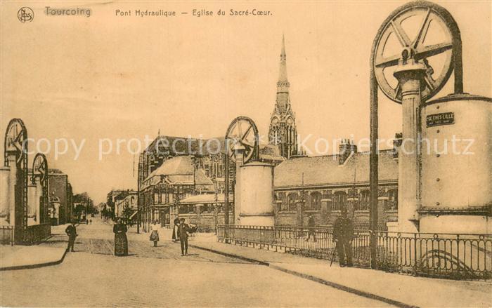 Tourcoing 59 Pont Hydraulique Eglise du Sacre Coeur