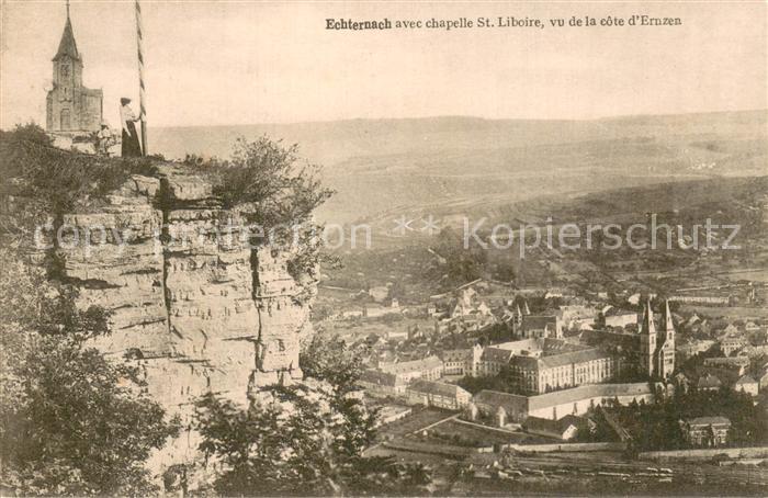 Echternach Luxembourg avec chapelle St Liboire vue de la cote d Ernren