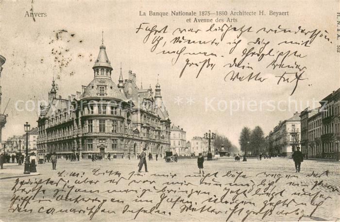 Anvers Antwerpen La Banque Nationale et Avenue des Arts