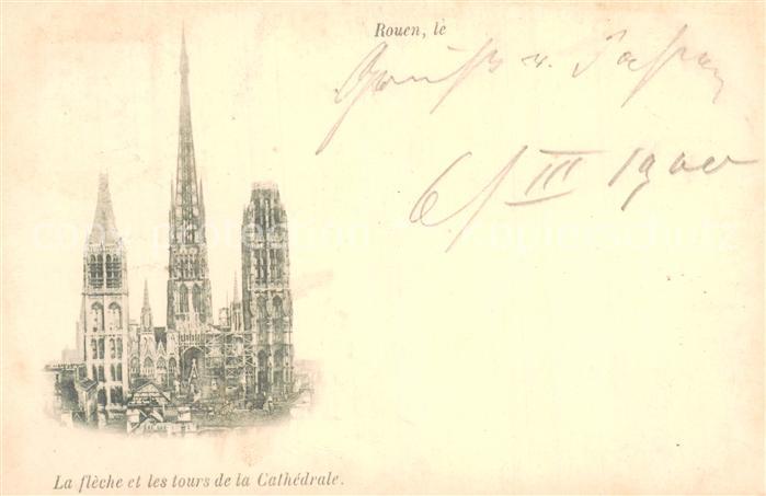 Rouen 76 La fleche et les tours de la Cathedrale