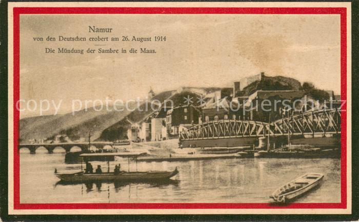 Namur sur Meuse Muendung der Sambre in die Maas