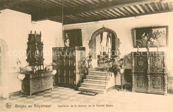 Bruges BRUGGE Belgie au Beguinage Vestibule de la maison de la Grande Dame