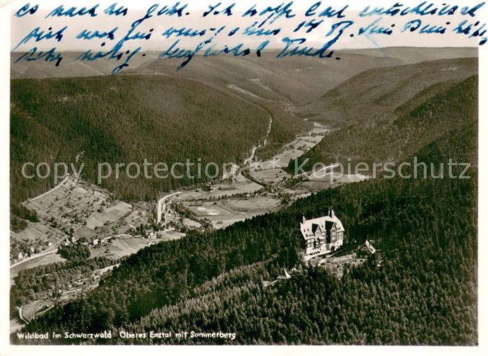 Wildbad Schwarzwald Oberes Enztal mit Sommerberg Fliegeraufnahme