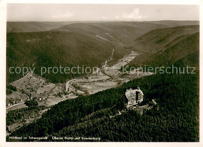 Wildbad Schwarzwald Oberes Enztal mit Sommerberg Fliegeraufnahme