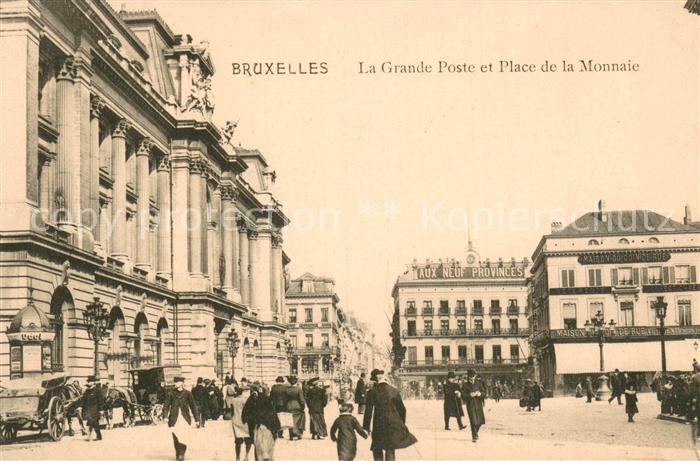Bruxelles Bruessel La Grand Poste et Place de la Monnaie - Kutschen