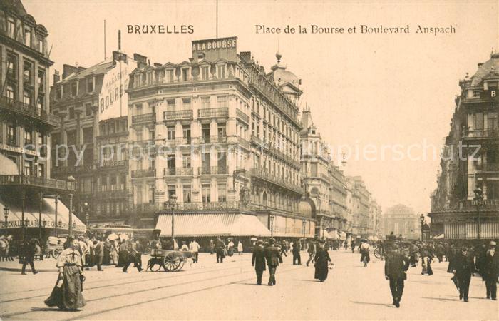 Bruxelles Bruessel Place de la Bourse et Boulevard Anspach