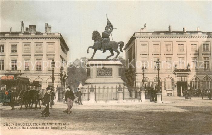 Bruxelles Bruessel Place Royale - Statue de Godefroid de Bouitton