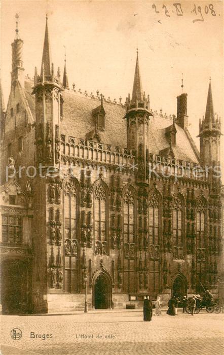 Bruges BRUGGE Belgie L Hotel de Ville - Gespann